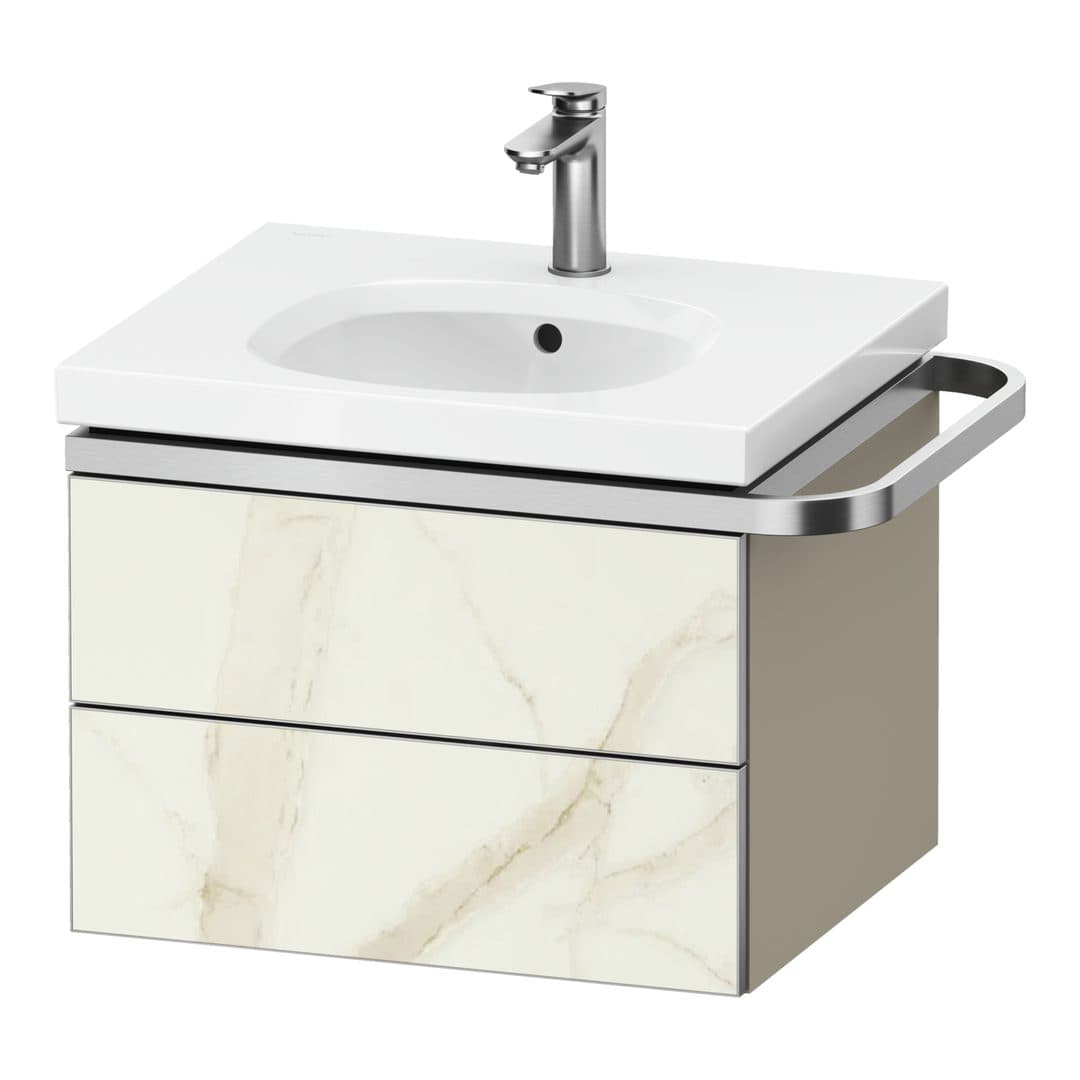 Duravit Aurena – Έπιπλο Νιπτήρα – 584 mm, 2 συρτάρια, νιπτήρας κέντρο, σώμα Taupe Super Matt, μοντέλο AU4561 – Marble Structure Matt, Marble Structure (AU4561066830000)