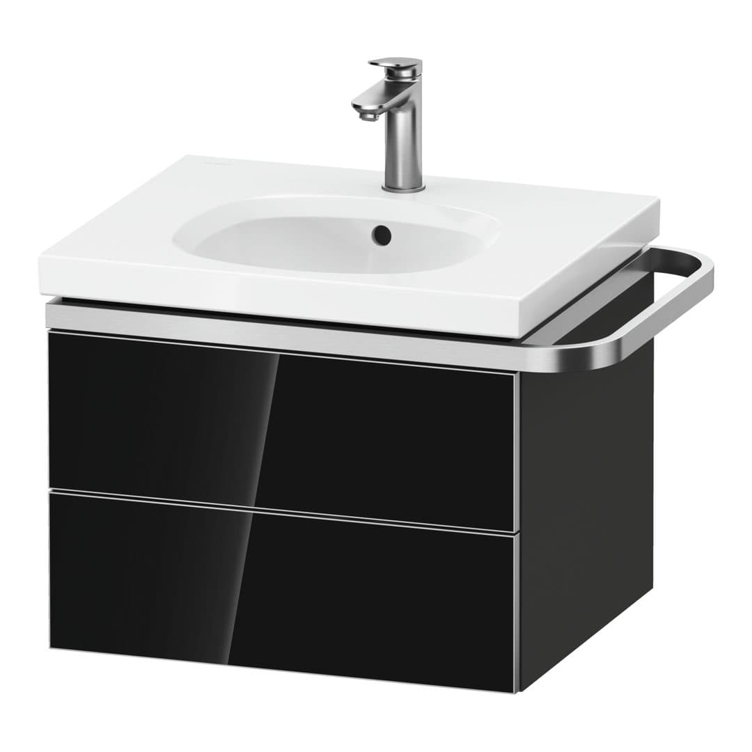 Duravit Aurena – Έπιπλο Νιπτήρα – 584 mm, 2 συρτάρια, νιπτήρας κέντρο, σώμα Graphite Super Matt, μοντέλο AU4561 – Black, Glass (AU4561068800000)