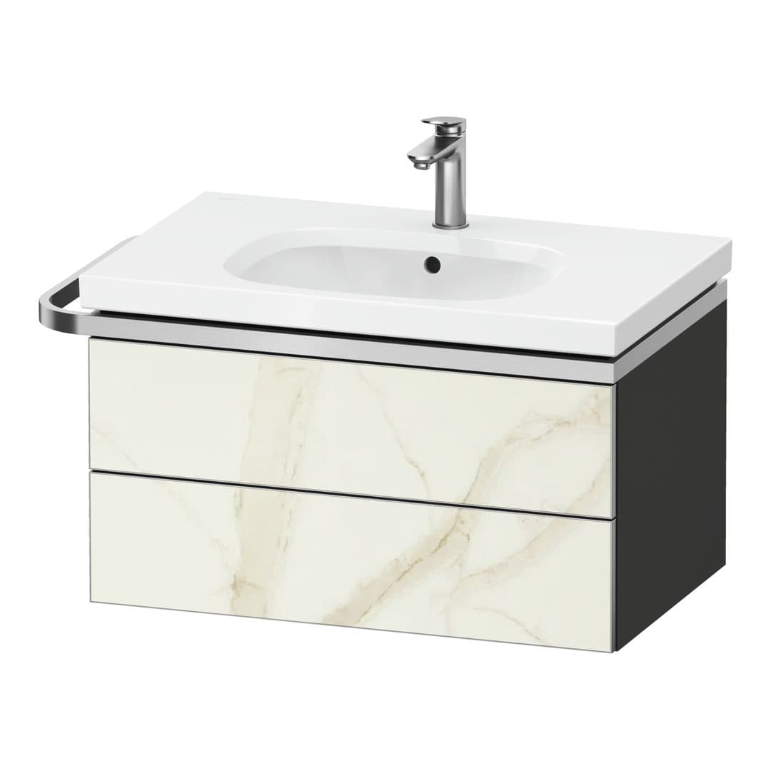 Duravit Aurena – Έπιπλο Νιπτήρα – 784 mm, 2 συρτάρια, νιπτήρας κέντρο, σώμα Graphite Super Matt, μοντέλο AU4562 – Marble Structure Matt, Marble Structure (AU4562066800000)