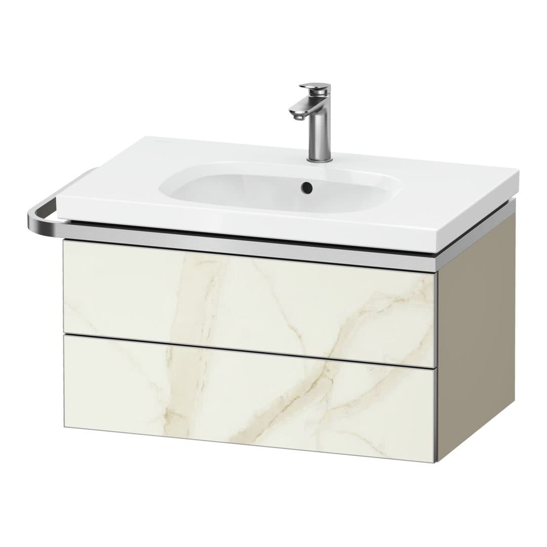 Duravit Aurena – Έπιπλο Νιπτήρα – 784 mm, 2 συρτάρια, νιπτήρας κέντρο, σώμα Taupe Super Matt, μοντέλο AU4562 – Marble Structure Matt, Marble Structure (AU4562066830000)