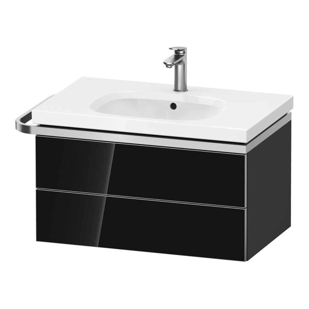 Duravit Aurena – Έπιπλο Νιπτήρα – 784 mm, 2 συρτάρια, νιπτήρας κέντρο, σώμα Graphite Super Matt, μοντέλο AU4562 – Black, Glass (AU4562068800000)