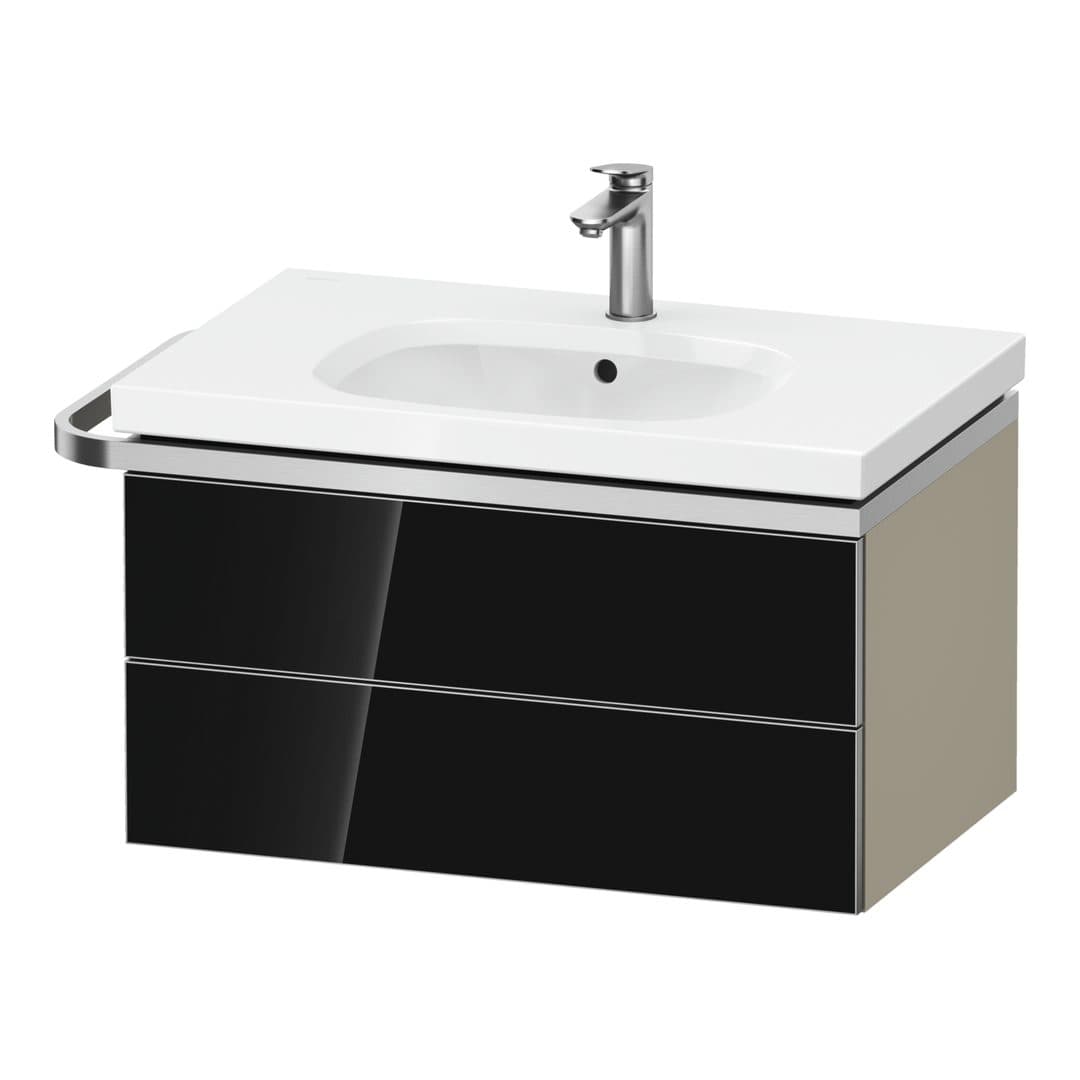Duravit Aurena – Έπιπλο Νιπτήρα – 784 mm, 2 συρτάρια, νιπτήρας κέντρο, σώμα Taupe Super Matt, μοντέλο AU4562 – Black, Glass (AU4562068830000)