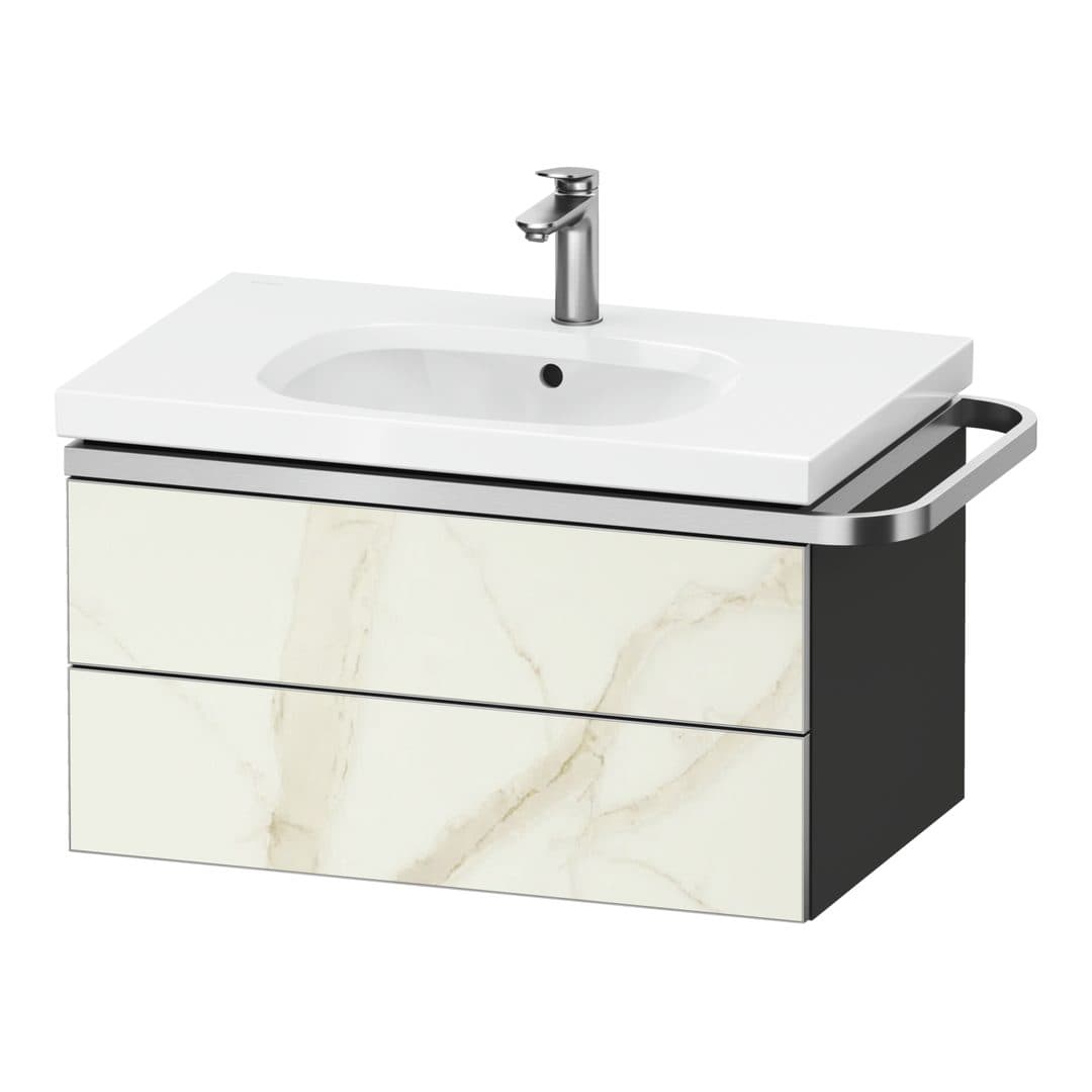 Duravit Aurena – Έπιπλο Νιπτήρα – 784 mm, 2 συρτάρια, νιπτήρας κέντρο, σώμα Graphite Super Matt, μοντέλο AU4563 – Marble Structure Matt, Marble Structure (AU4563066800000)