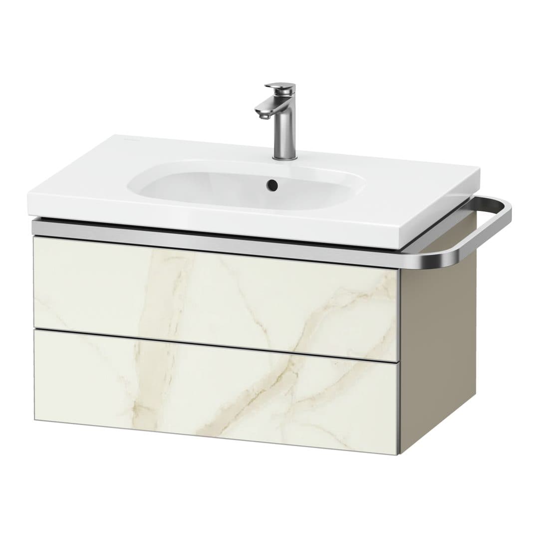 Duravit Aurena – Έπιπλο Νιπτήρα – 784 mm, 2 συρτάρια, νιπτήρας κέντρο, σώμα Taupe Super Matt, μοντέλο AU4563 – Marble Structure Matt, Marble Structure (AU4563066830000)