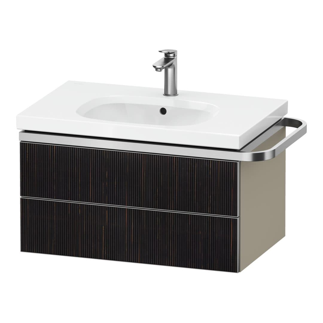 Duravit Aurena – Έπιπλο Νιπτήρα – 784 mm, 2 συρτάρια, νιπτήρας κέντρο, σώμα Taupe Super Matt, μοντέλο AU4563 – Embossed Ebony Matt, Real wood veneer (AU4563067830000)