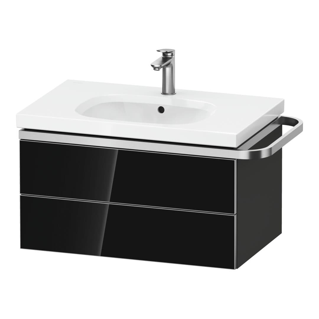 Duravit Aurena – Έπιπλο Νιπτήρα – 784 mm, 2 συρτάρια, νιπτήρας κέντρο, σώμα Graphite Super Matt, μοντέλο AU4563 – Black, Glass (AU4563068800000)
