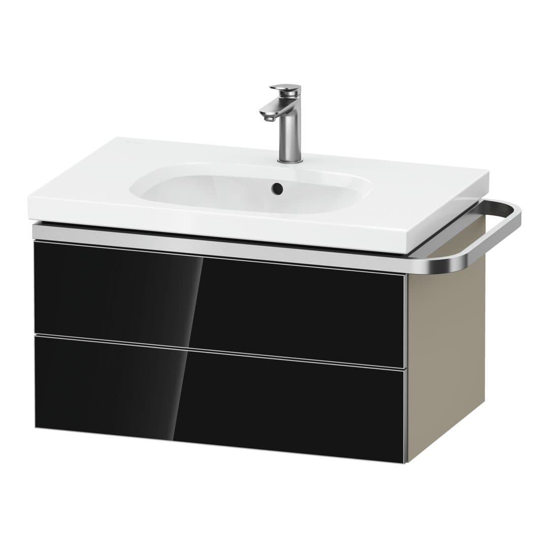 Duravit Aurena – Έπιπλο Νιπτήρα – 784 mm, 2 συρτάρια, νιπτήρας κέντρο, σώμα Taupe Super Matt, μοντέλο AU4563 – Black, Glass (AU4563068830000)