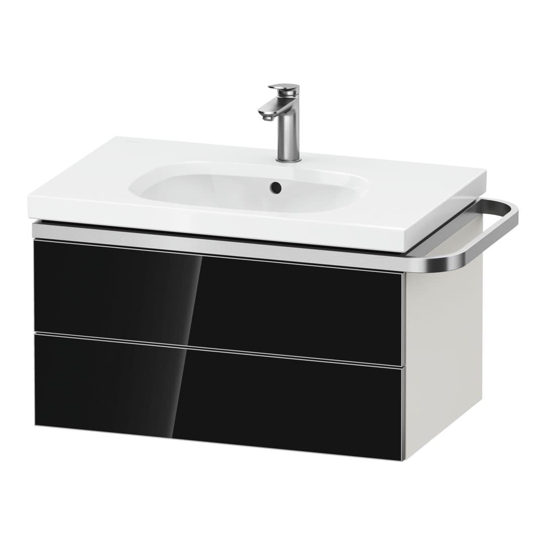 Duravit Aurena – Έπιπλο Νιπτήρα – 784 mm, 2 συρτάρια, νιπτήρας κέντρο, σώμα White Super Matt, μοντέλο AU4563 – Black, Glass (AU4563068840000)