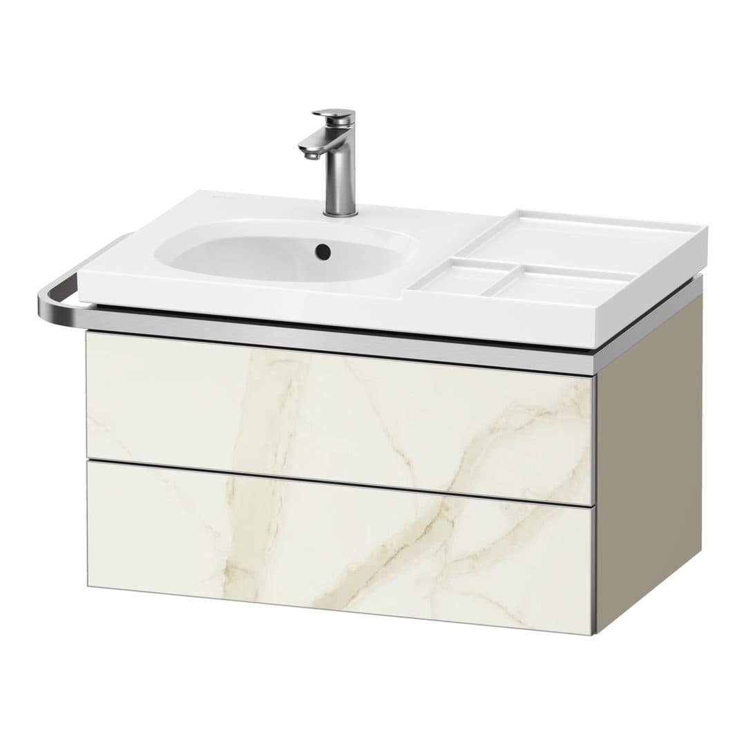 Duravit Aurena – Έπιπλο Νιπτήρα – 784 mm, 2 συρτάρια, νιπτήρας αριστερά, σώμα Taupe Super Matt, μοντέλο AU4564 – Marble Structure Matt, Marble Structure (AU4564066830000)