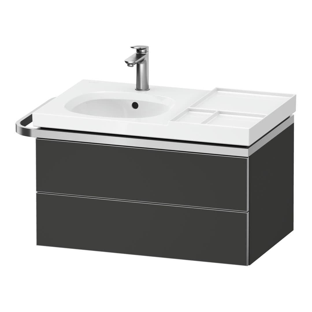 Duravit Aurena – Έπιπλο Νιπτήρα – 784 mm, 2 συρτάρια, νιπτήρας αριστερά, μοντέλο AU4564 – Graphite Super Matt, Decor (AU4564080800000)