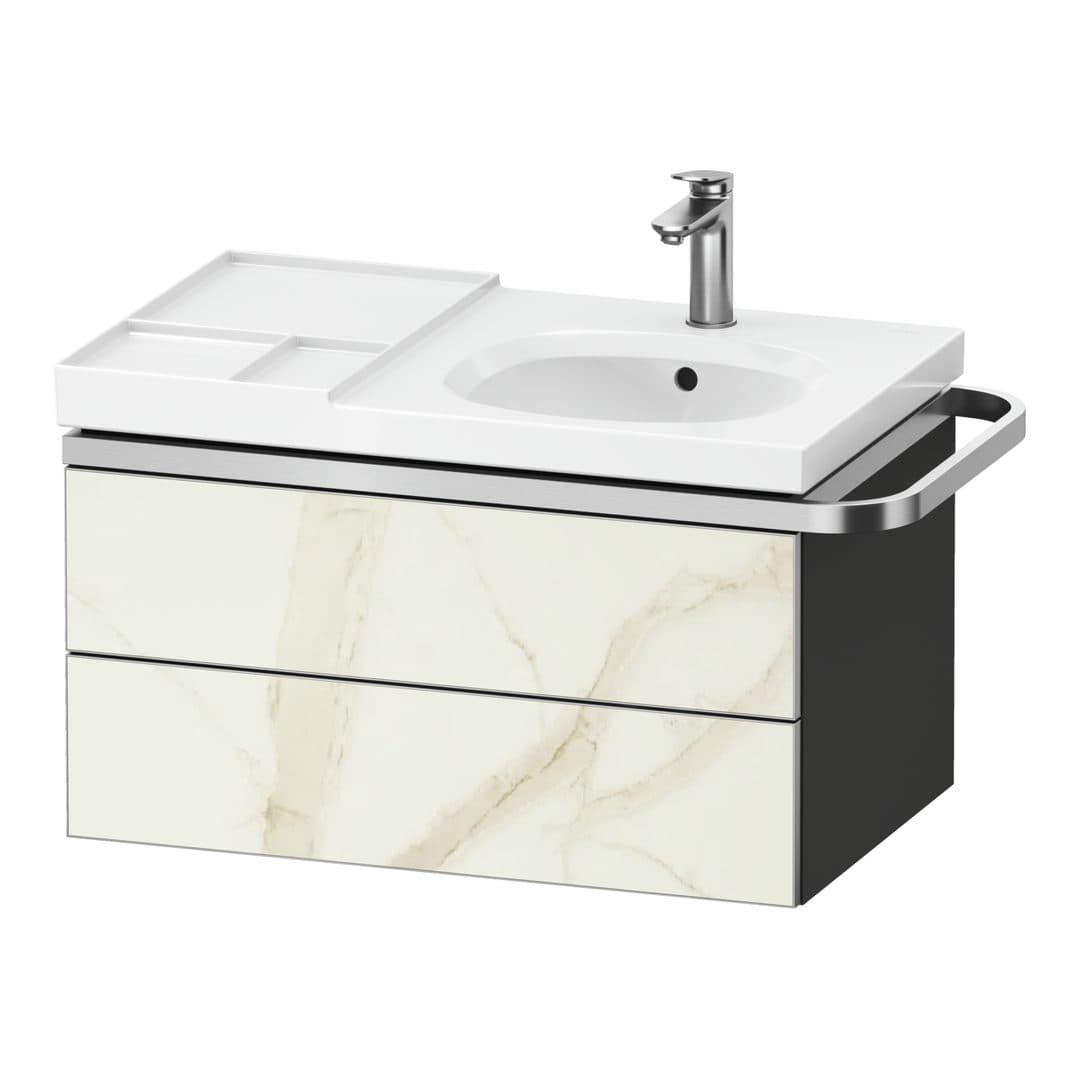 Duravit Aurena – Έπιπλο Νιπτήρα – 784 mm, 2 συρτάρια, νιπτήρας δεξιά, σώμα Graphite Super Matt, μοντέλο AU4565 – Marble Structure Matt, Marble Structure (AU4565066800000)