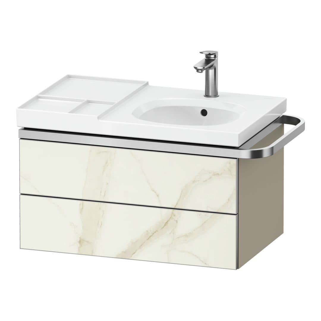 Duravit Aurena – Έπιπλο Νιπτήρα – 784 mm, 2 συρτάρια, νιπτήρας δεξιά, σώμα Taupe Super Matt, μοντέλο AU4565 – Marble Structure Matt, Marble Structure (AU4565066830000)