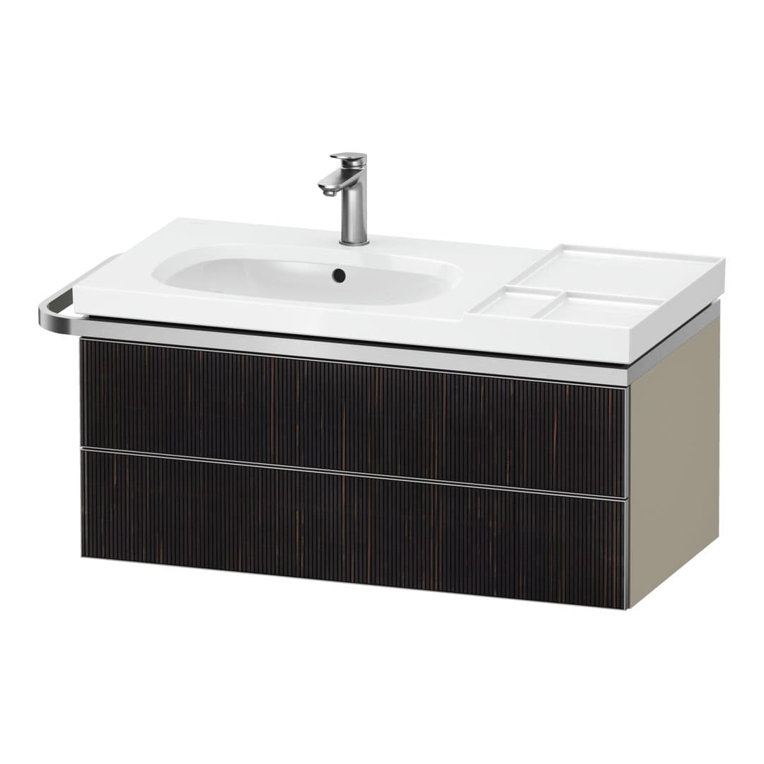 Duravit Aurena – Έπιπλο Νιπτήρα – 984 mm, 2 συρτάρια, νιπτήρας αριστερά, σώμα Taupe Super Matt – Embossed Ebony Matt, Real wood veneer (AU4566067830000)