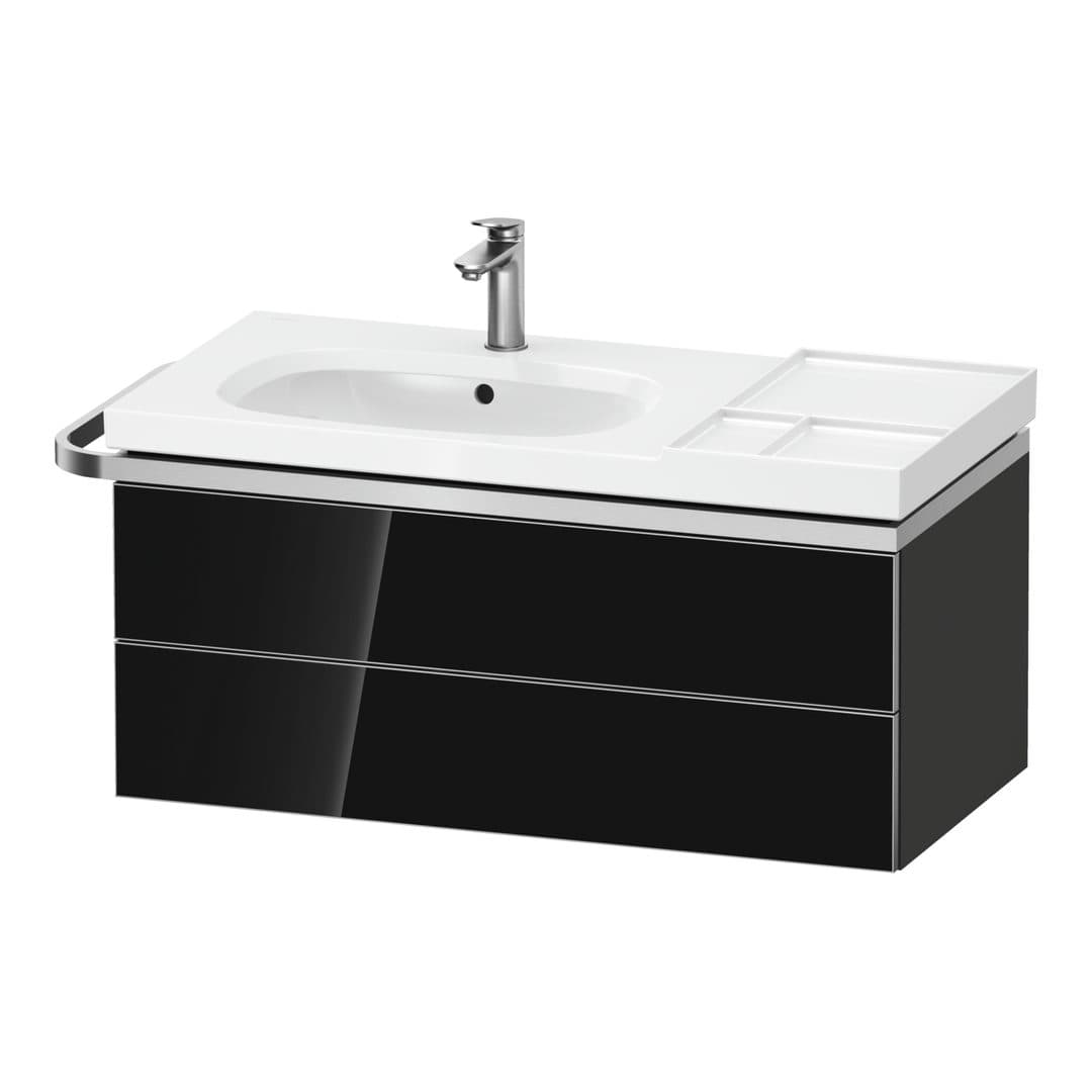 Duravit Aurena – Έπιπλο Νιπτήρα – 984 mm, 2 συρτάρια, νιπτήρας αριστερά, σώμα Graphite Super Matt – Black, Glass (AU4566068800000)