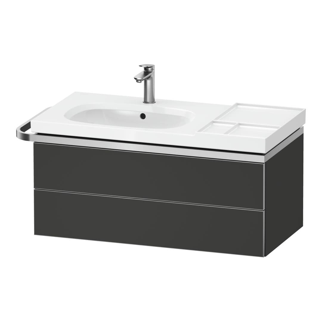 Duravit Aurena – Έπιπλο Νιπτήρα – 984 mm, 2 συρτάρια, νιπτήρας αριστερά – Graphite Super Matt, Decor (AU4566080800000)