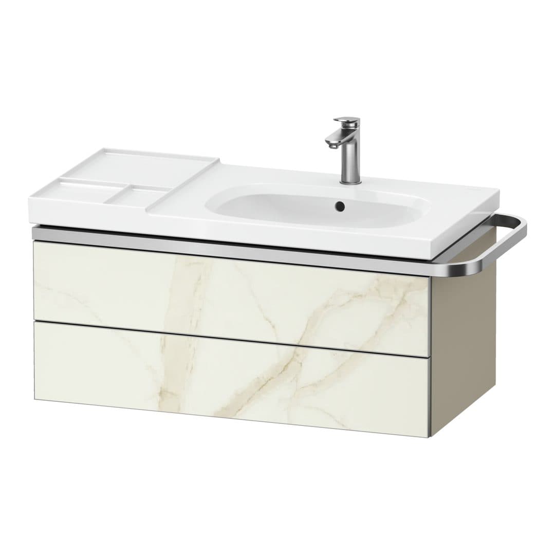 Duravit Aurena – Έπιπλο Νιπτήρα – 984 mm, 2 συρτάρια, νιπτήρας δεξιά, σώμα Taupe Super Matt – Marble Structure Matt, Marble Structure (AU4567066830000)