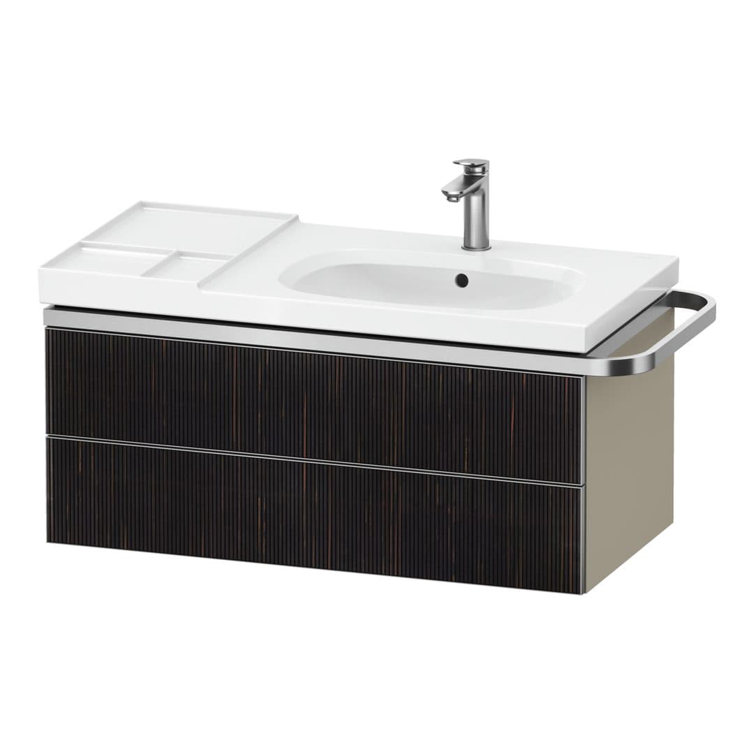 Duravit Aurena – Έπιπλο Νιπτήρα – 984 mm, 2 συρτάρια, νιπτήρας δεξιά, σώμα Taupe Super Matt – Embossed Ebony Matt, Real wood veneer (AU4567067830000)