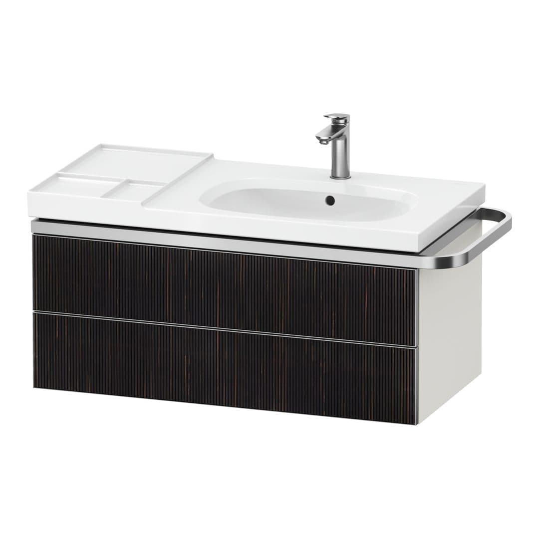 Duravit Aurena – Έπιπλο Νιπτήρα – 984 mm, 2 συρτάρια, νιπτήρας δεξιά, σώμα White Super Matt – Embossed Ebony Matt, Real wood veneer (AU4567067840000)