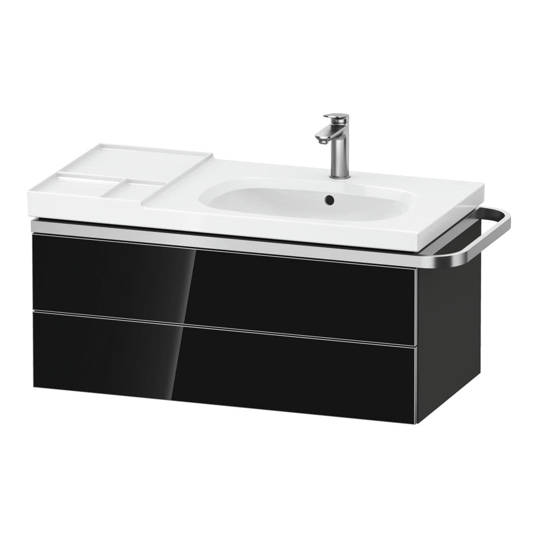 Duravit Aurena – Έπιπλο Νιπτήρα – 984 mm, 2 συρτάρια, νιπτήρας δεξιά, σώμα Graphite Super Matt – Black, Glass (AU4567068800000)