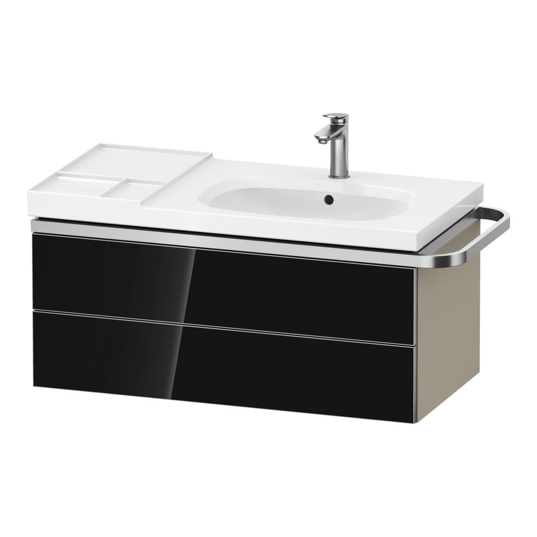 Duravit Aurena – Έπιπλο Νιπτήρα – 984 mm, 2 συρτάρια, νιπτήρας δεξιά, σώμα Taupe Super Matt – Black, Glass (AU4567068830000)