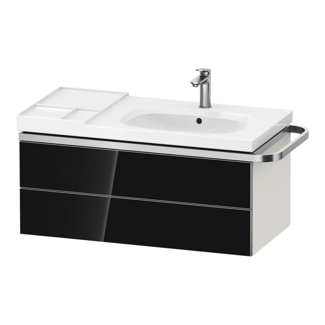 Duravit Aurena – Έπιπλο Νιπτήρα – 984 mm, 2 συρτάρια, νιπτήρας δεξιά, σώμα White Super Matt – Black, Glass (AU4567068840000)
