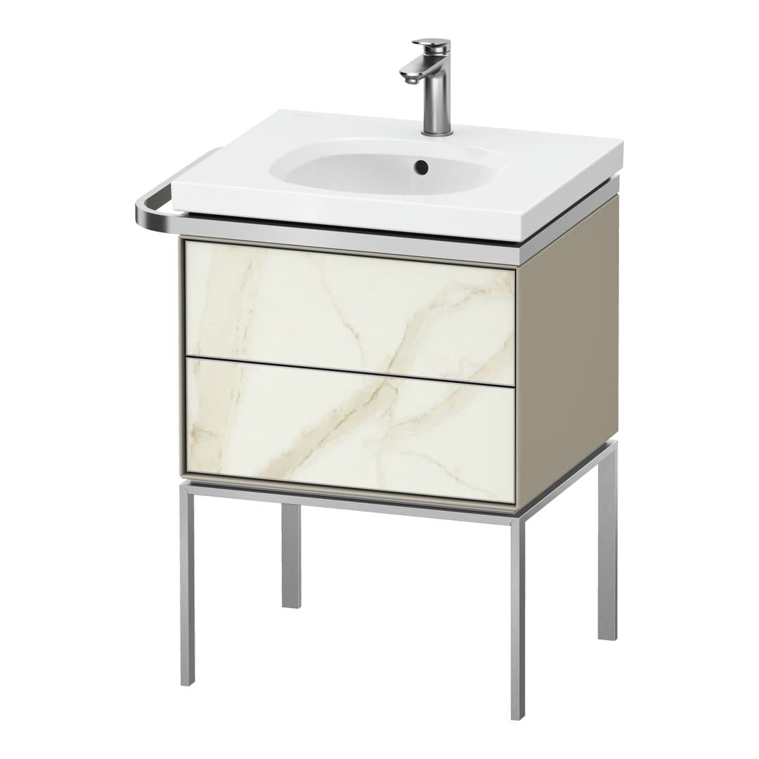 Duravit Aurena – Έπιπλο Νιπτήρα – 584 mm, 2 συρτάρια, νιπτήρας κέντρο, σώμα Taupe Satin Matt, μοντέλο AU4570 – Marble Structure Matt, Marble Structure (AU4570066600000)