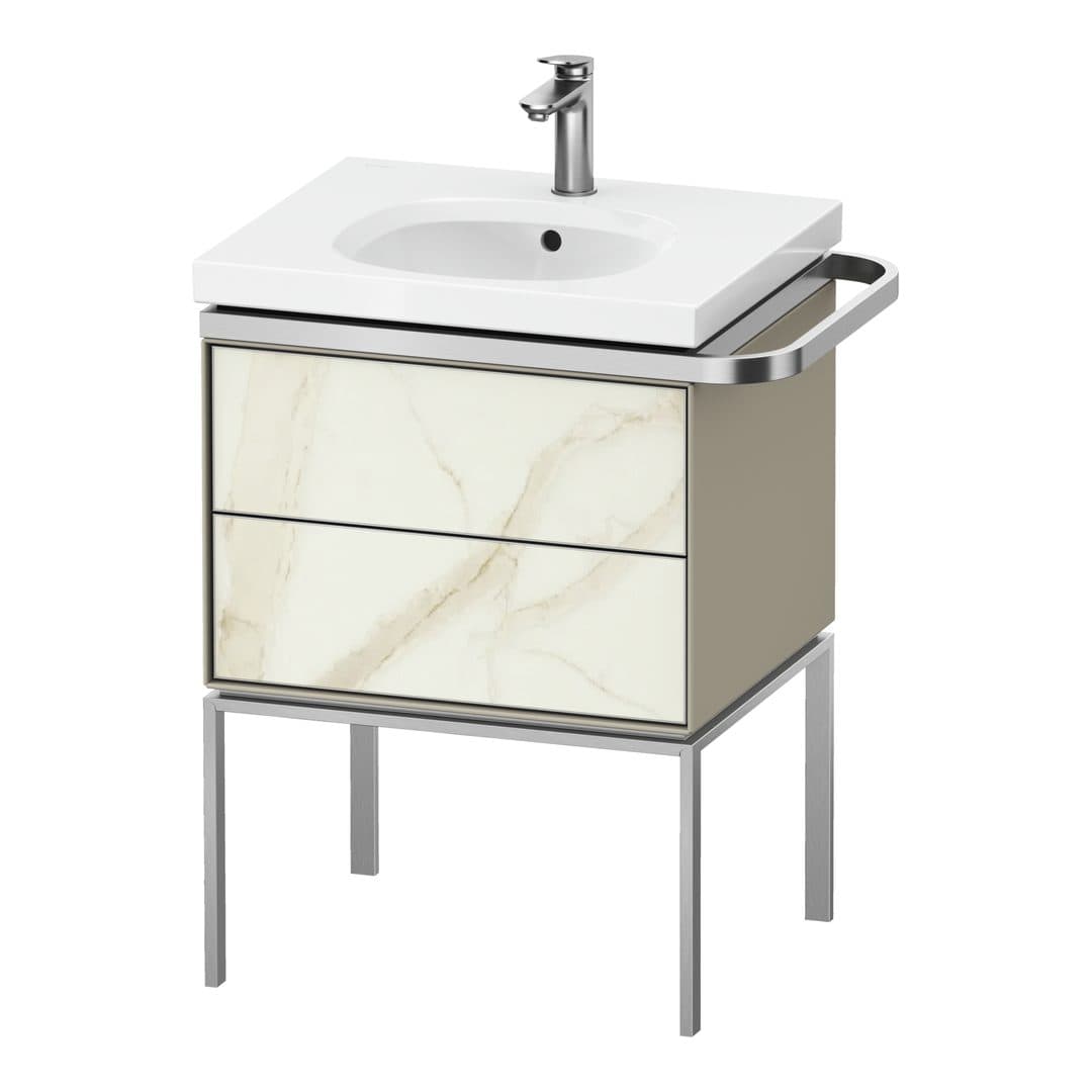 Duravit Aurena – Έπιπλο Νιπτήρα – 584 mm, 2 συρτάρια, νιπτήρας κέντρο, σώμα Taupe Satin Matt, μοντέλο AU4571 – Marble Structure Matt, Marble Structure (AU4571066600000)