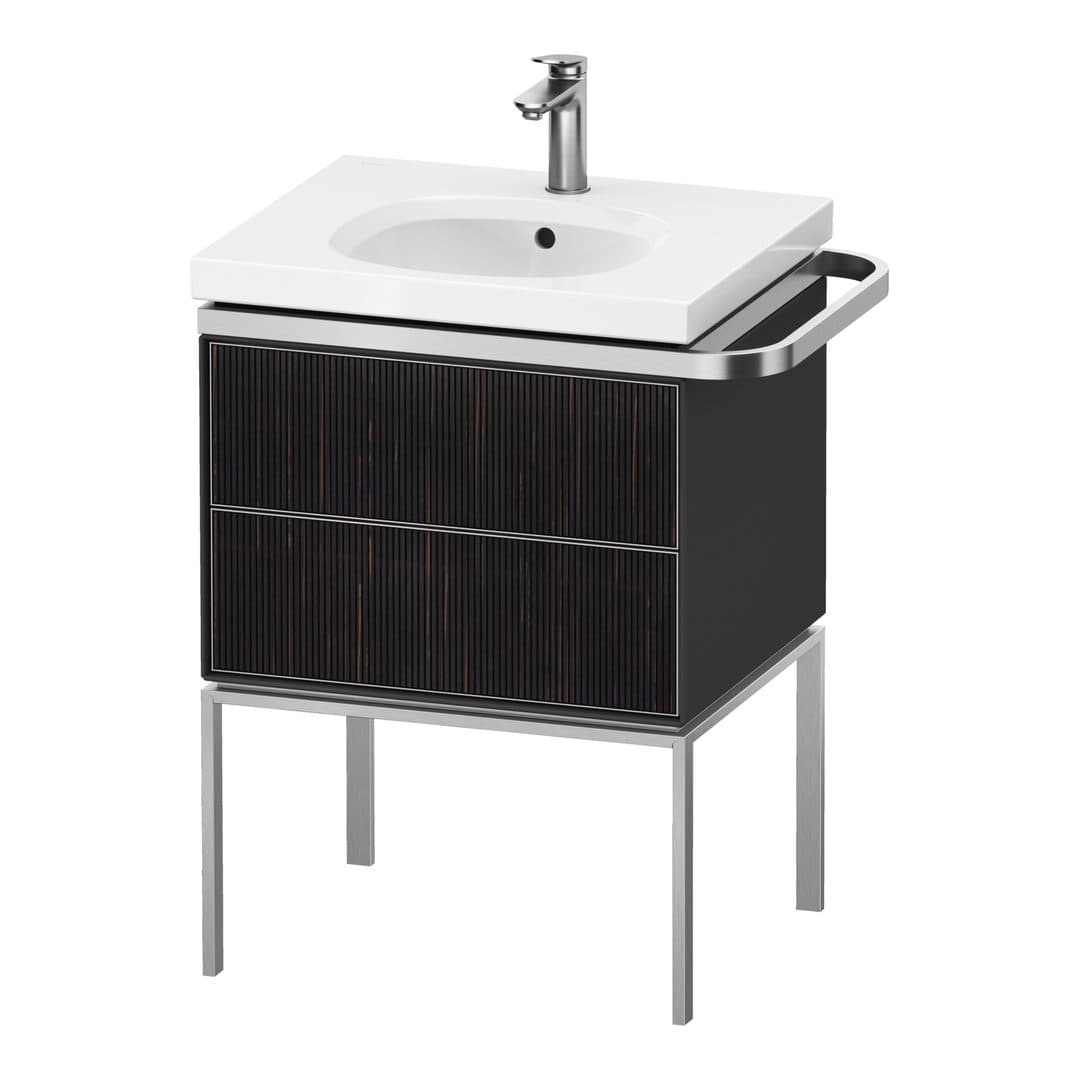 Duravit Aurena – Έπιπλο Νιπτήρα – 584 mm, 2 συρτάρια, νιπτήρας κέντρο, σώμα Graphite Satin Matt, μοντέλο AU4571 – Embossed Ebony Matt, Real wood veneer (AU4571067580000)