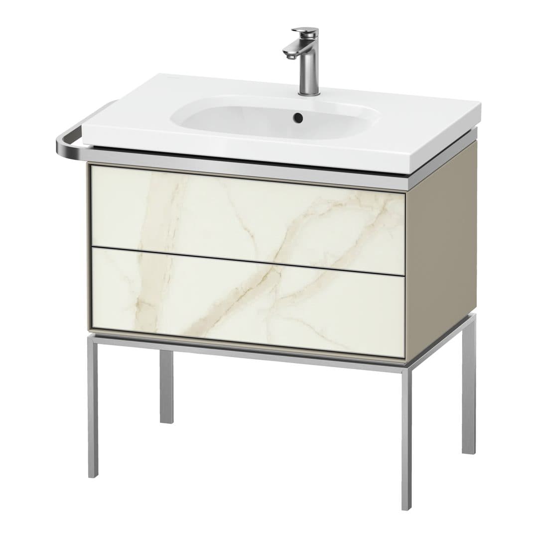 Duravit Aurena – Έπιπλο Νιπτήρα – 784 mm, 2 συρτάρια, νιπτήρας κέντρο, σώμα Taupe Satin Matt, μοντέλο AU4572 – Marble Structure Matt, Marble Structure (AU4572066600000)