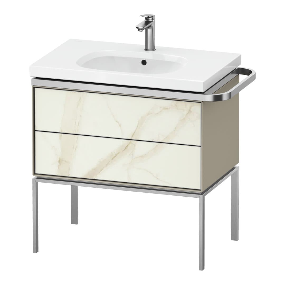 Duravit Aurena – Έπιπλο Νιπτήρα – 784 mm, 2 συρτάρια, νιπτήρας κέντρο, σώμα Taupe Satin Matt, μοντέλο AU4573 – Marble Structure Matt, Marble Structure (AU4573066600000)