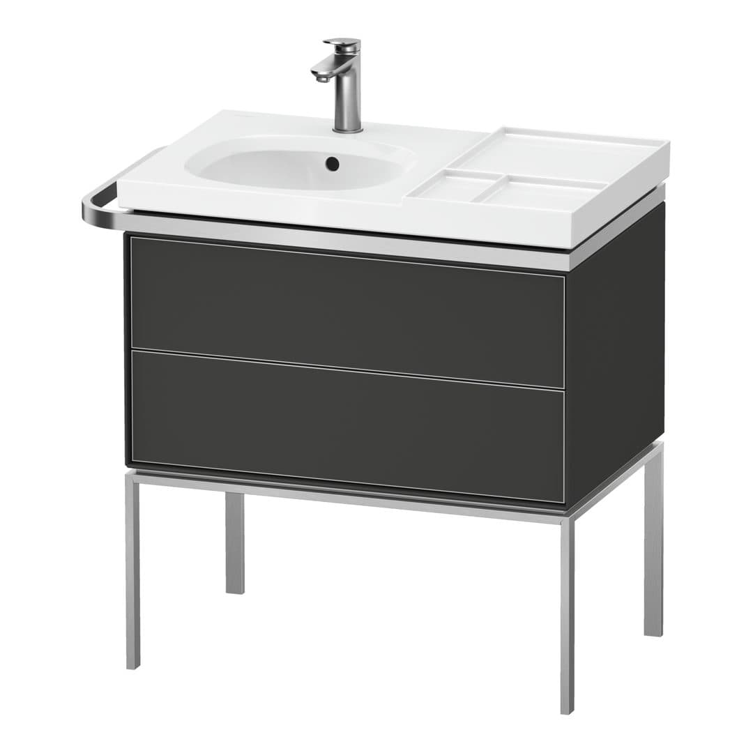 Duravit Aurena – Έπιπλο Νιπτήρα – 784 mm, 2 συρτάρια, νιπτήρας αριστερά, 784 x 492 x 802 mm – Graphite Satin Matt, Lacquer (AU4574058580000)