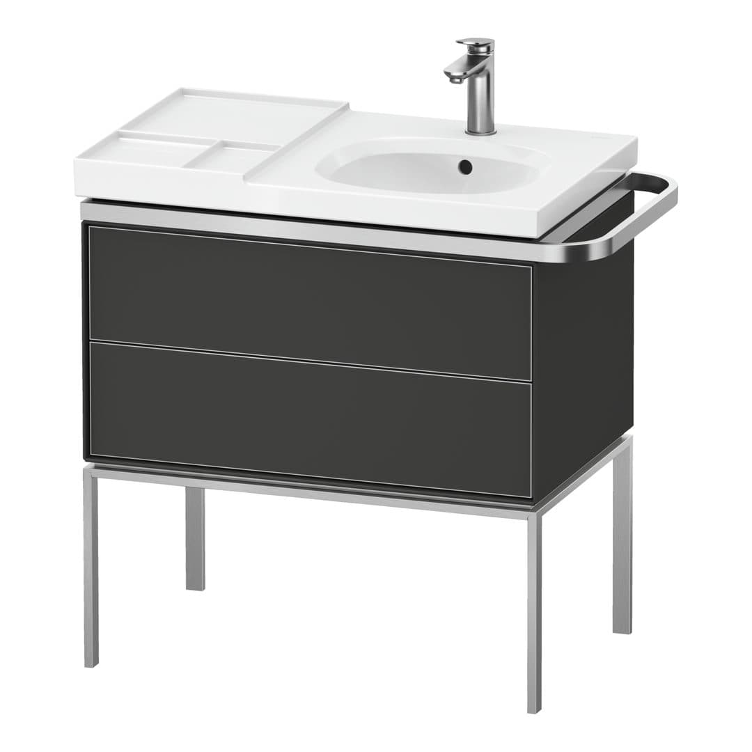 Duravit Aurena – Έπιπλο Νιπτήρα – 784 mm, 2 συρτάρια, νιπτήρας δεξιά, 784 x 492 x 802 mm – Graphite Satin Matt, Lacquer (AU4575058580000)