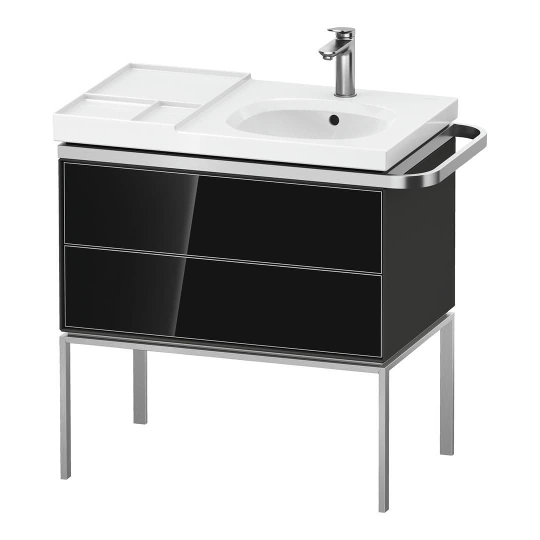 Duravit Aurena – Έπιπλο Νιπτήρα – 784 mm, 2 συρτάρια, νιπτήρας δεξιά, σώμα Graphite Satin Matt, 784 x 492 x 802 mm – Black, Glass (AU4575068580000)