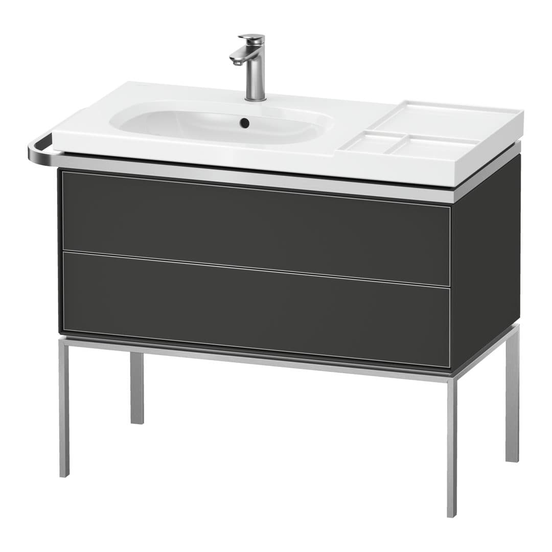 Duravit Aurena – Έπιπλο Νιπτήρα – 984 mm, 2 συρτάρια, νιπτήρας αριστερά – Graphite Satin Matt, Lacquer (AU4576058580000)
