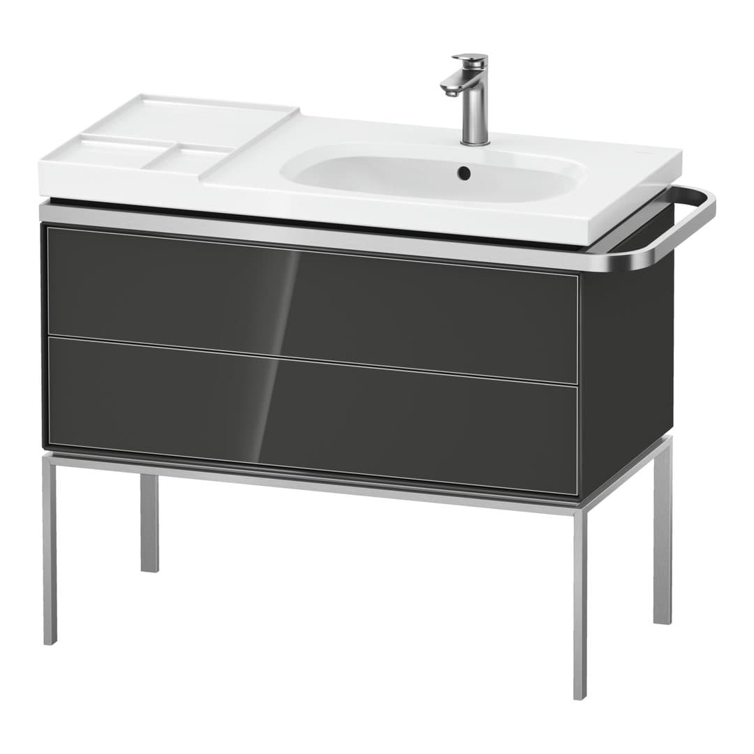 Duravit Aurena – Έπιπλο Νιπτήρα – 984 mm, 2 συρτάρια, νιπτήρας δεξιά – Graphite High Gloss, Lacquer (AU45770H1H10000)