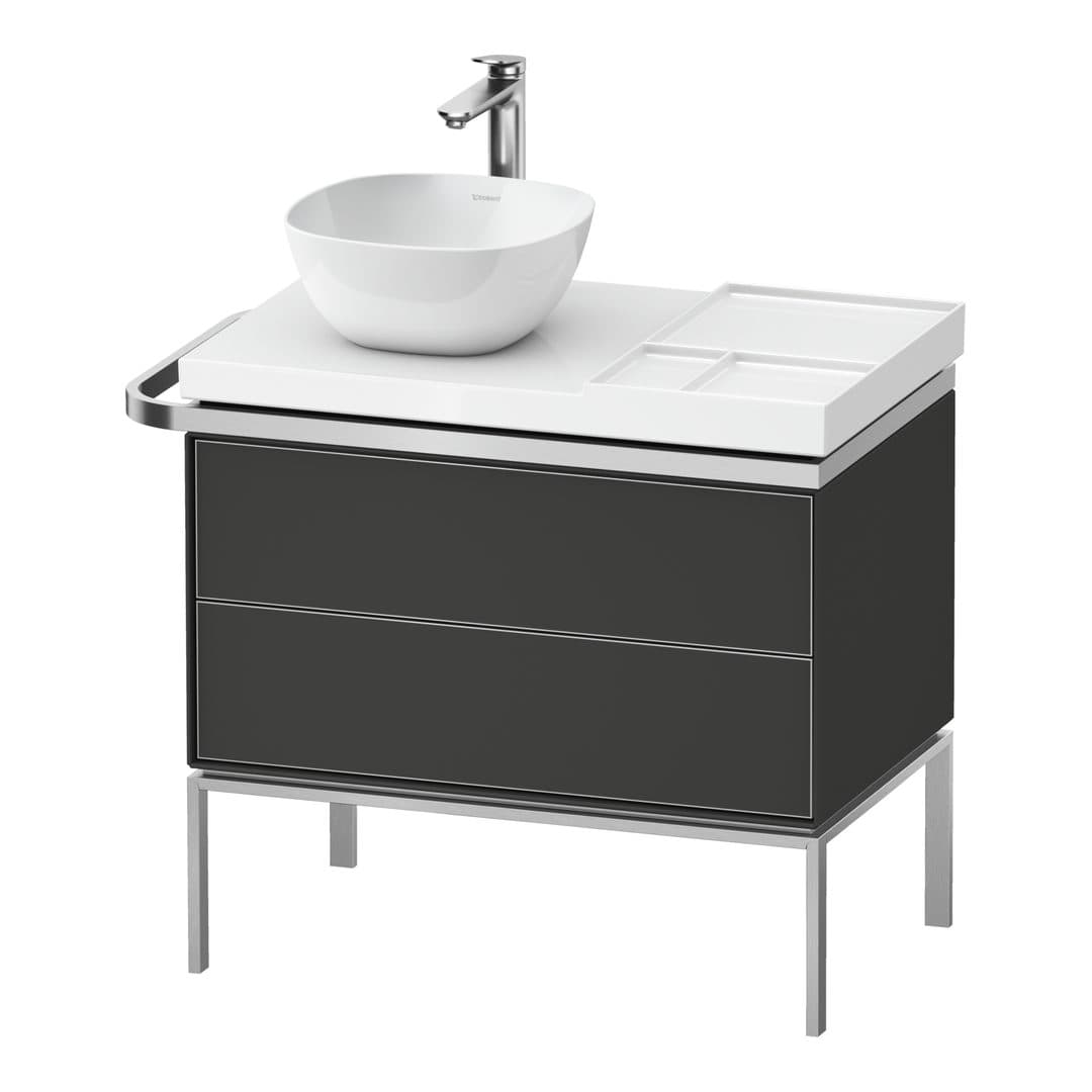 Duravit Aurena – Έπιπλο Νιπτήρα – 784 mm, 2 συρτάρια, νιπτήρας αριστερά, 784 x 492 x 702 mm – Graphite Satin Matt, Lacquer (AU4578058580000)