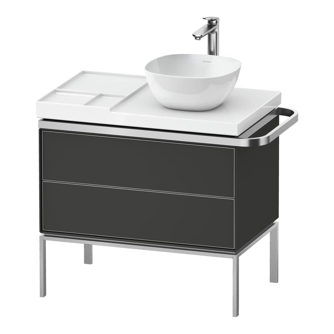Duravit Aurena – Έπιπλο Νιπτήρα – 784 mm, 2 συρτάρια, νιπτήρας δεξιά, 784 x 492 x 702 mm – Graphite Satin Matt, Lacquer (AU4579058580000)