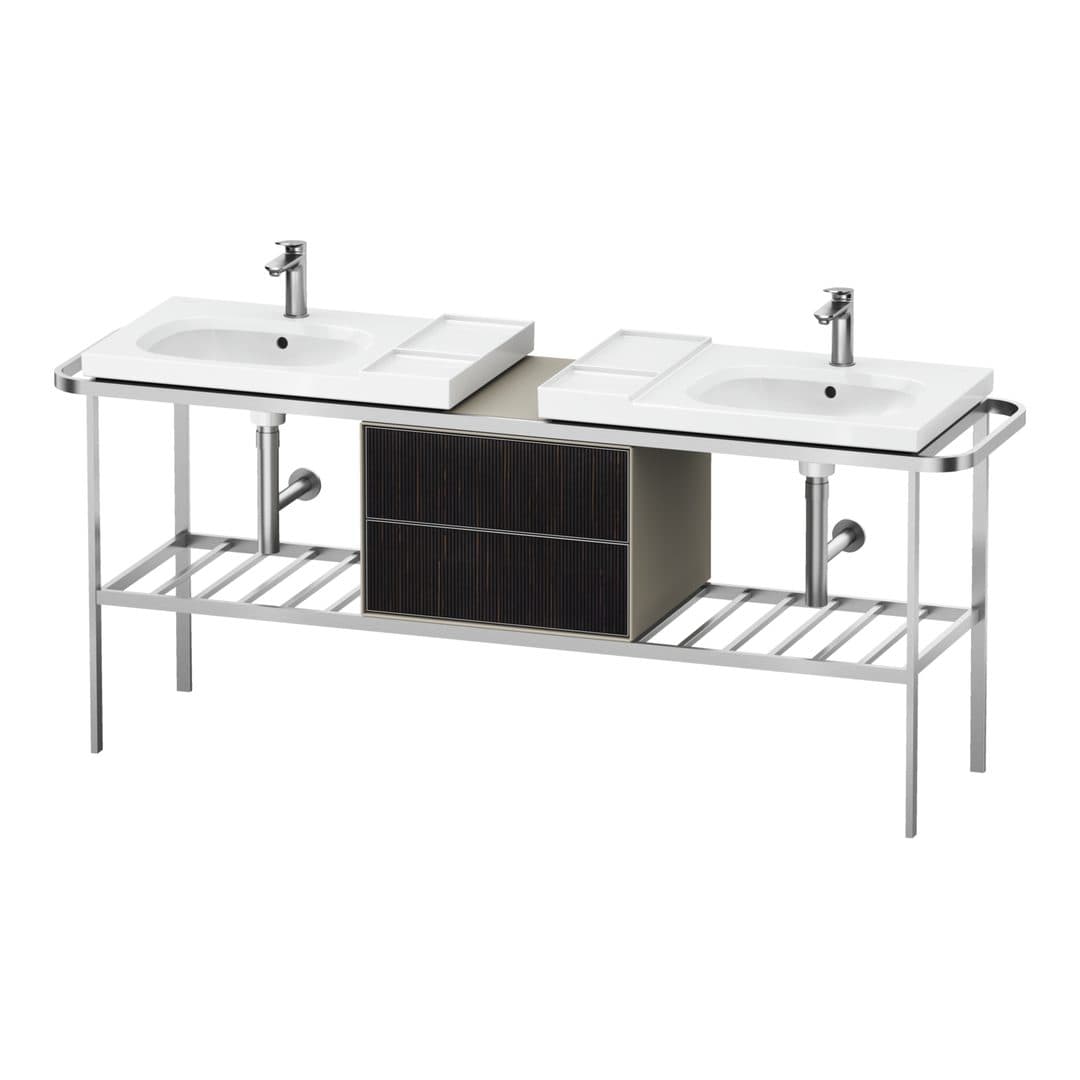 Duravit Aurena – Βάση Νιπτήρα – 1970 mm, με συρτάρι, 2 συρτάρια, σώμα Taupe Satin Matt – Embossed Ebony Matt, Real wood veneer (AU4590067600000)
