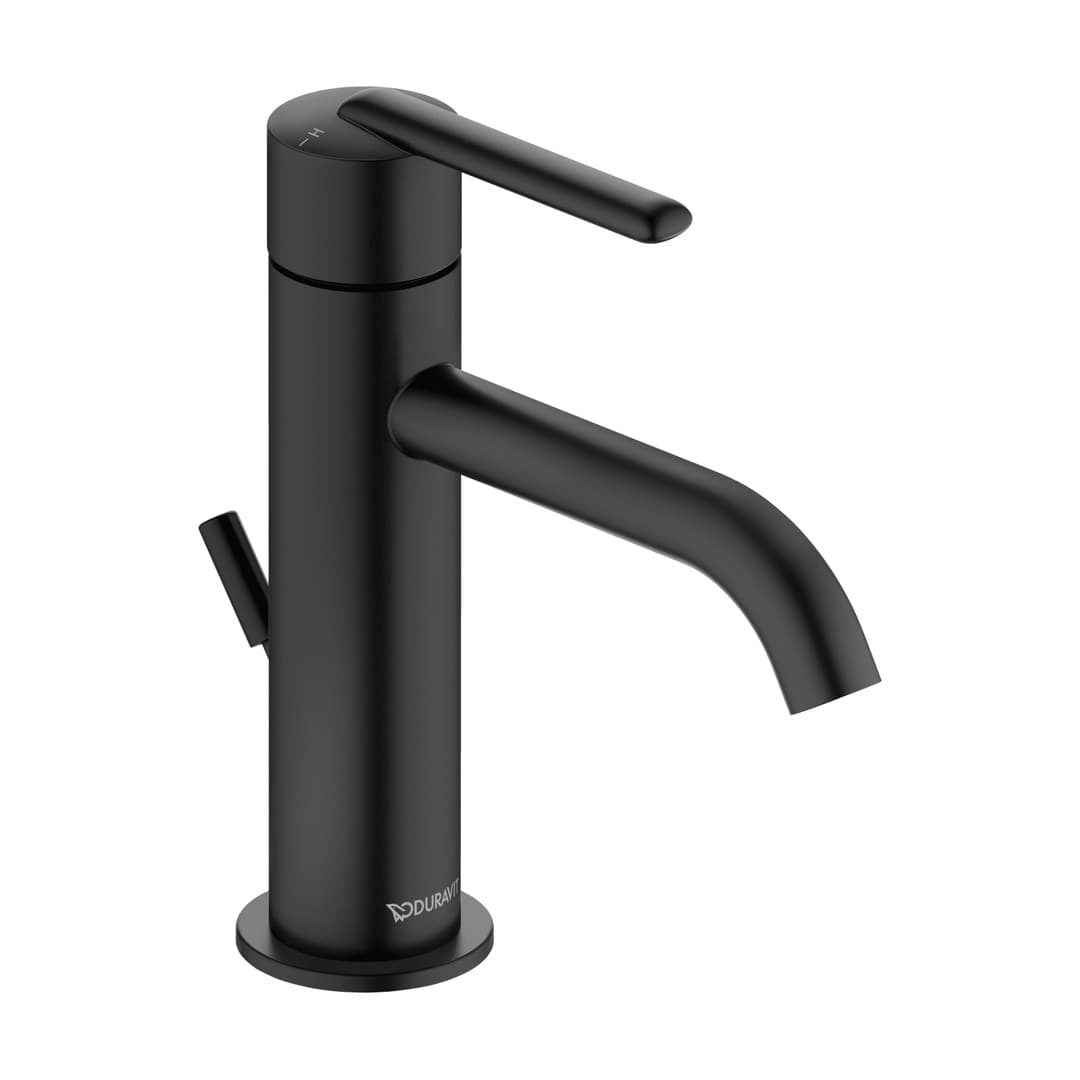 Duravit Balcoon – Μπαταρία Νιπτήρα – S, FreshStart, MinusFlow, με βαλβίδα – Black Matt (BA1013001046)