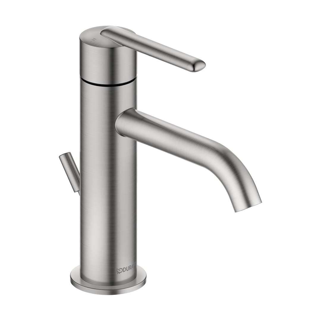Duravit Balcoon – Μπαταρία Νιπτήρα – S, FreshStart, MinusFlow, με βαλβίδα – Stainless steel Brushed (BA1013001070)