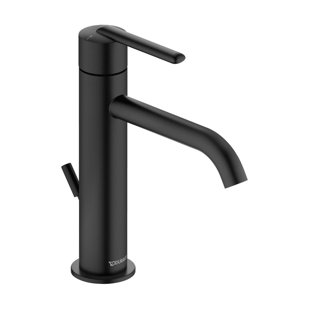 Duravit Balcoon – Μπαταρία Νιπτήρα – M, FreshStart, MinusFlow, με βαλβίδα – Black Matt (BA1023001046)