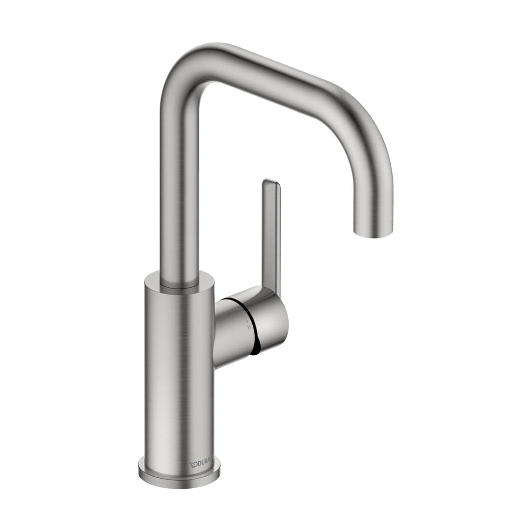 Duravit Balcoon – Μπαταρία Νιπτήρα – περιστρεφόμενο στόμιο – Stainless steel Brushed (BA1100002070)