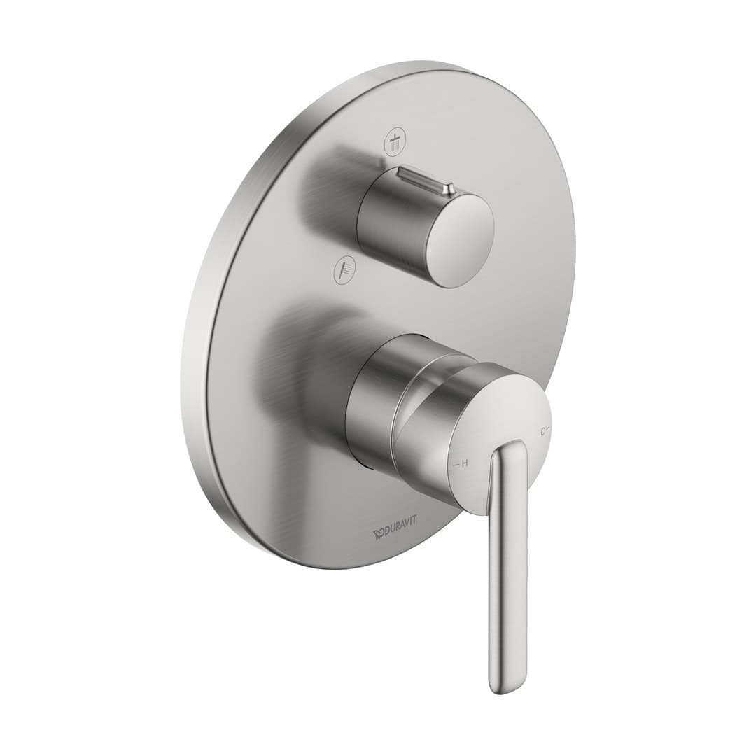 Duravit Balcoon – Μίκτης Εντοιχισμού – 2 έξοδοι – Stainless steel Brushed (BA4210012070)