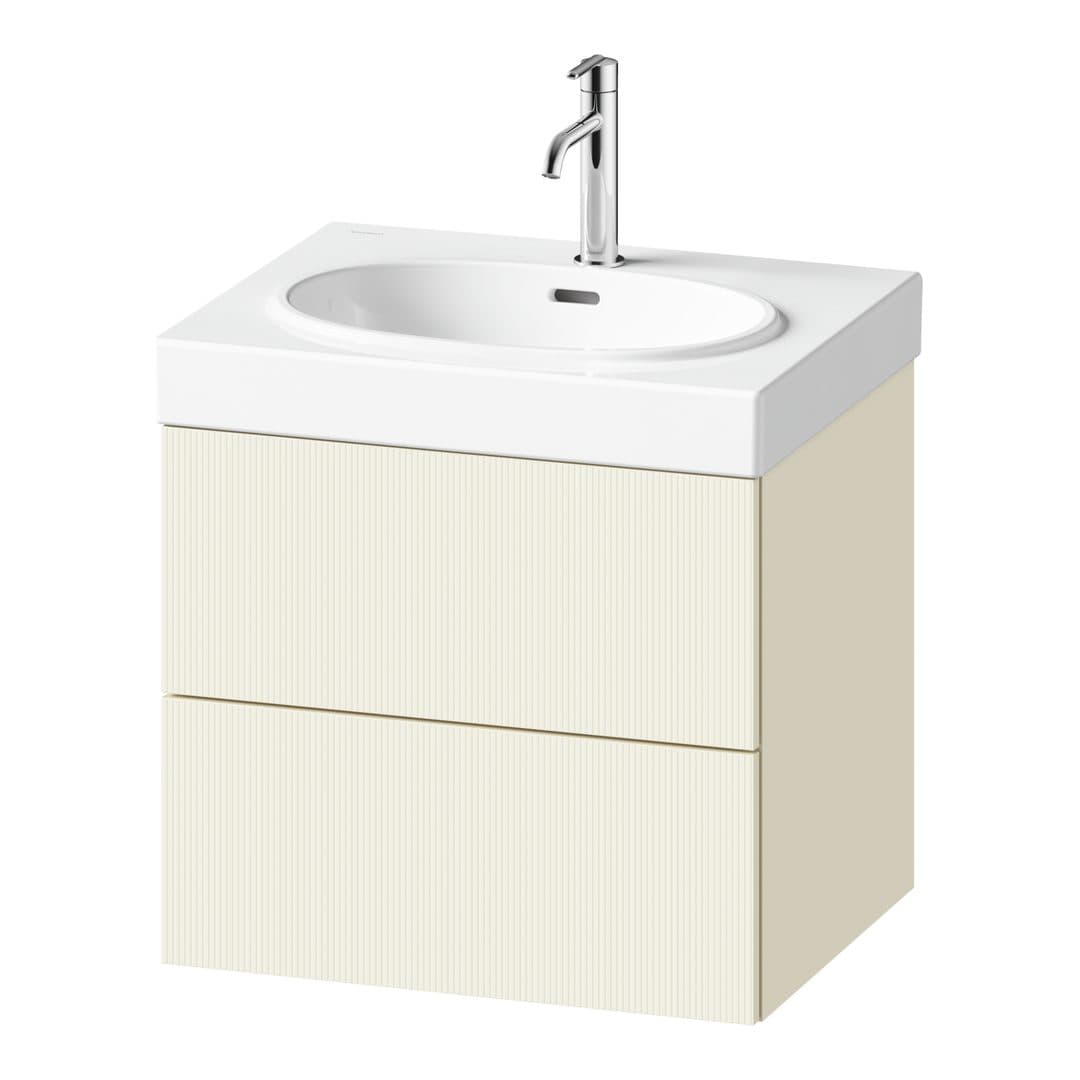 Duravit Balcoon – Έπιπλο Νιπτήρα – 584 mm, 2 συρτάρια, νιπτήρας κέντρο – Ivory Structured Matt, Decor (BA47220JDID0000)