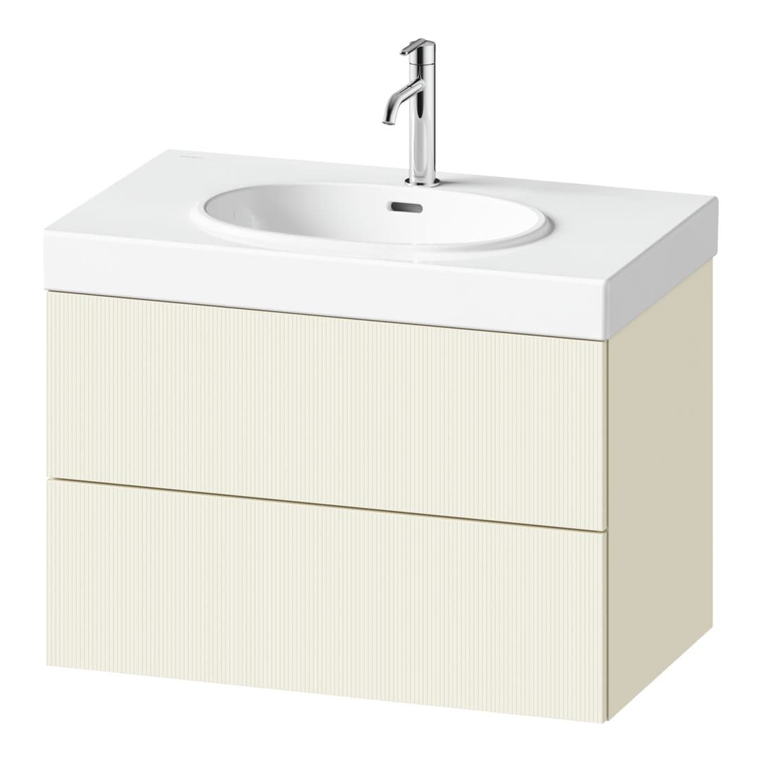 Duravit Balcoon – Έπιπλο Νιπτήρα – 784 mm, 2 συρτάρια, νιπτήρας κέντρο – Ivory Structured Matt, Decor (BA47230JDID0000)