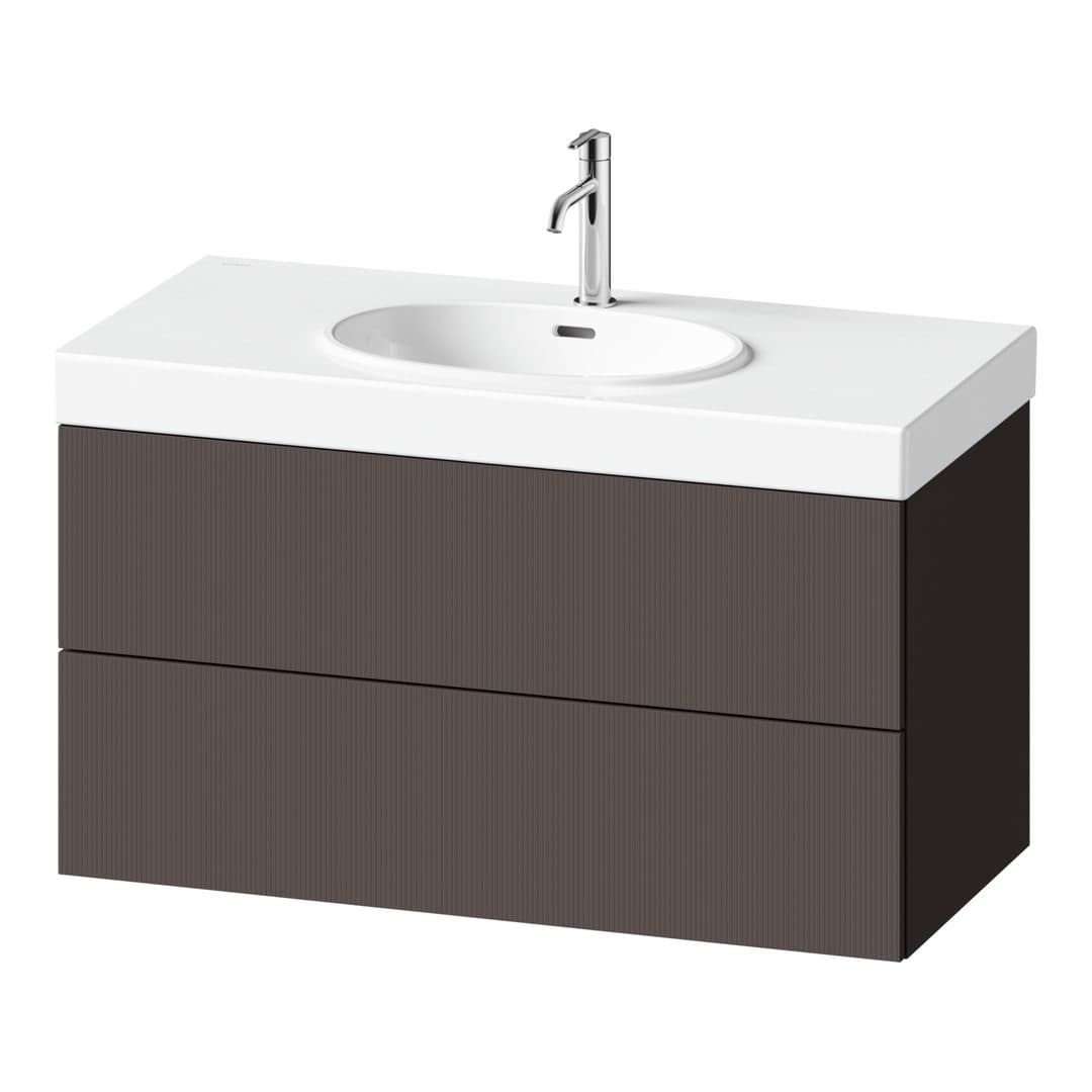 Duravit Balcoon – Έπιπλο Νιπτήρα – 984 mm, 2 συρτάρια, νιπτήρας κέντρο – Slate Brown Structured Matt, Decor (BA47240JGIG0000)