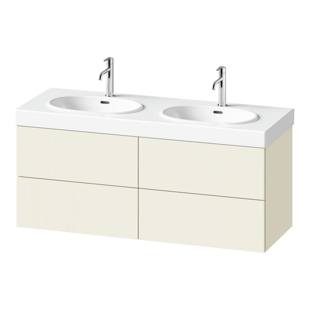 Duravit Balcoon – Έπιπλο Νιπτήρα – 1280 mm, 4 συρτάρια, νιπτήρας κέντρο – Ivory Structured Matt, Decor (BA47250JDID0000)