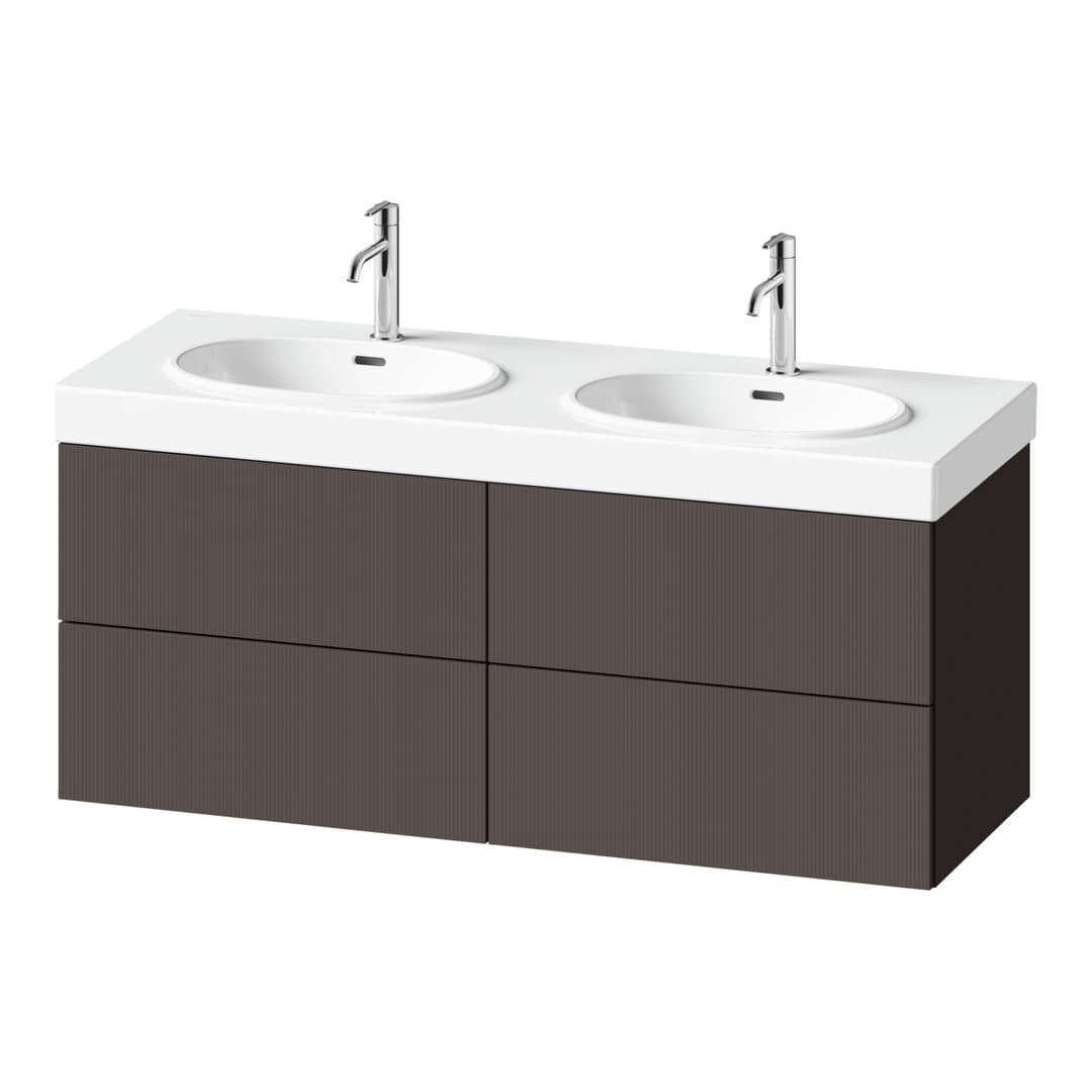 Duravit Balcoon – Έπιπλο Νιπτήρα – 1280 mm, 4 συρτάρια, νιπτήρας κέντρο – Slate Brown Structured Matt, Decor (BA47250JGIG0000)