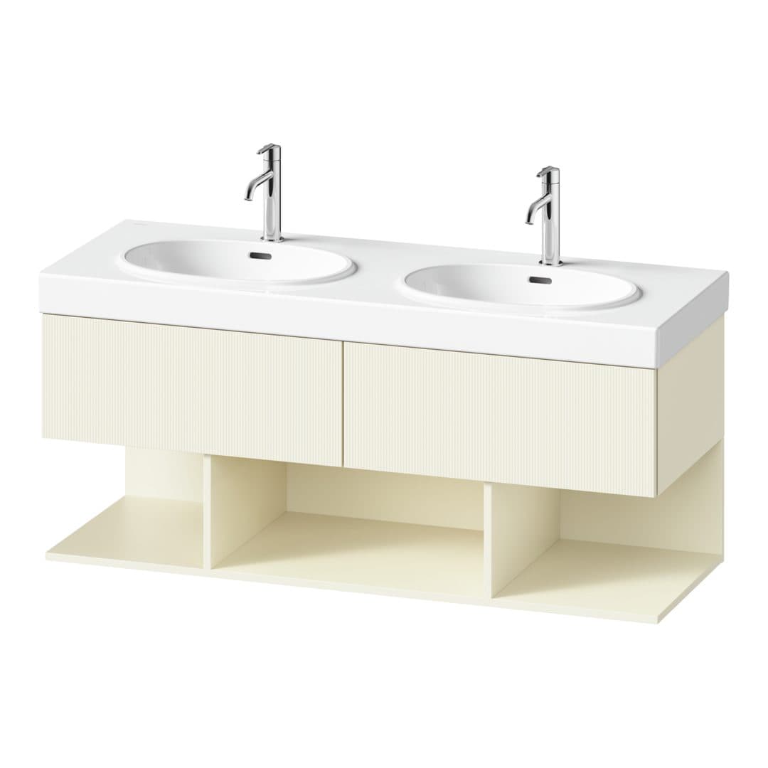 Duravit Balcoon – Έπιπλο Νιπτήρα – 1280 mm, 2 συρτάρια, νιπτήρας κέντρο – Ivory Structured Matt, Decor (BA47290JDID0000)