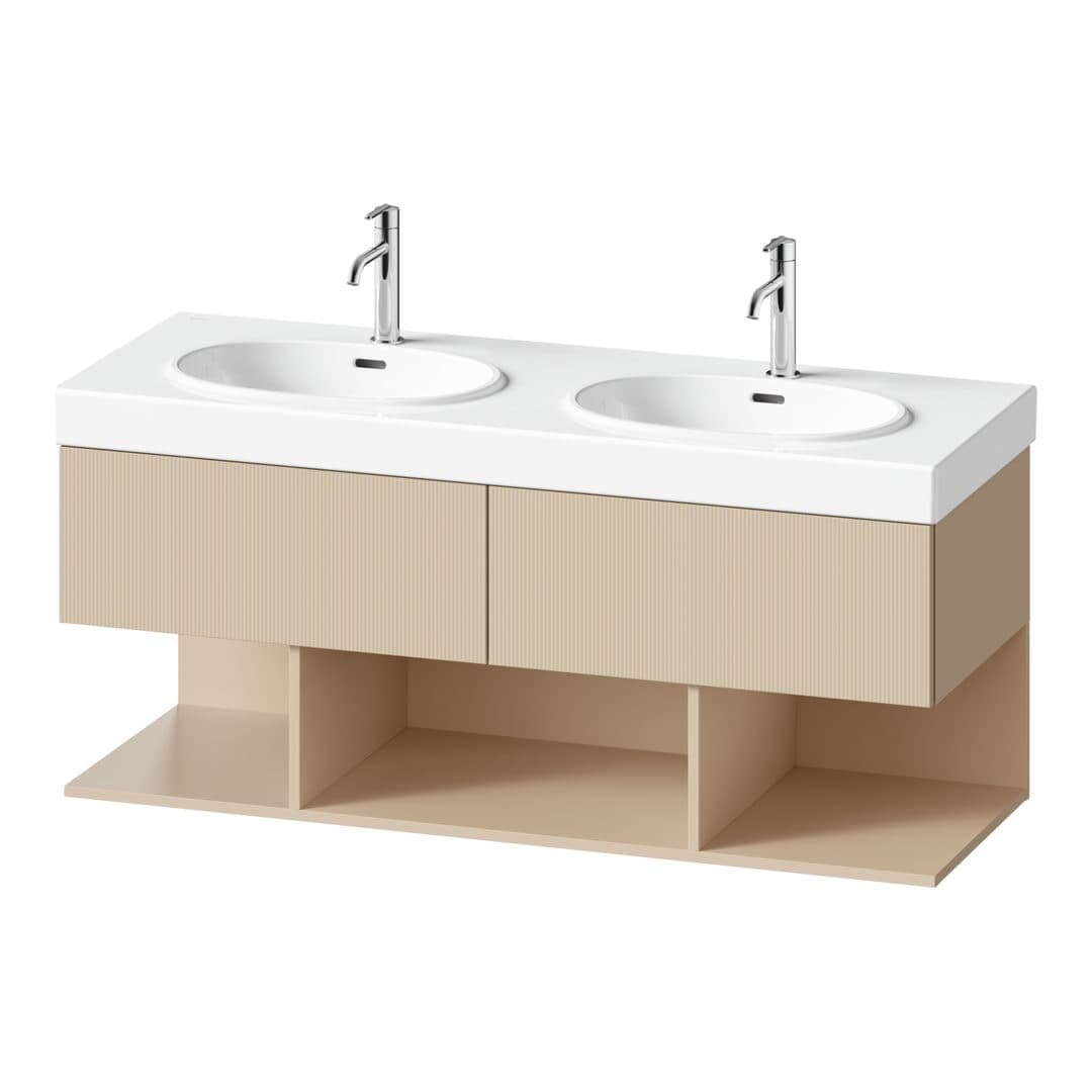 Duravit Balcoon – Έπιπλο Νιπτήρα – 1280 mm, 2 συρτάρια, νιπτήρας κέντρο – Sand Beige Structured Matt, Decor (BA47290JEIE0000)